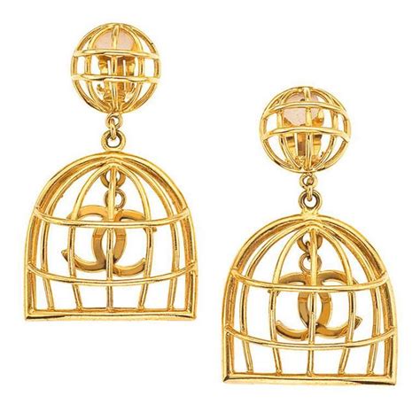 chanel birdcage earrings replica|chanel birdcage earring.